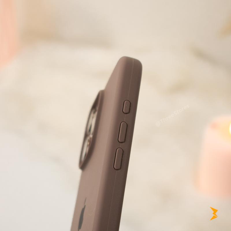 Premium Silicone Case with Apple logo desert Brown 🤎